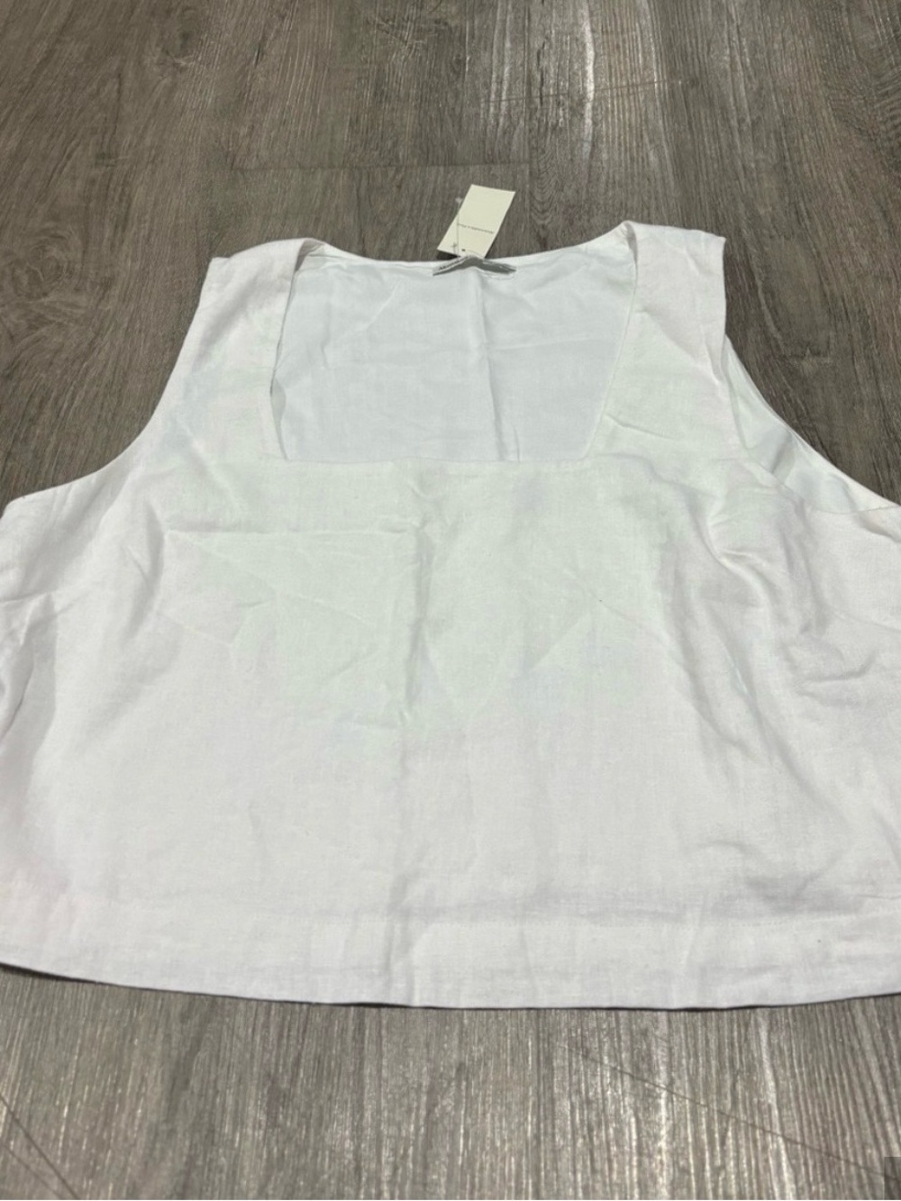 Abercrombie & Fitch Linen Blend Square Neck Cropped Top & Wide Leg Pant SET - Picture 2 of 3